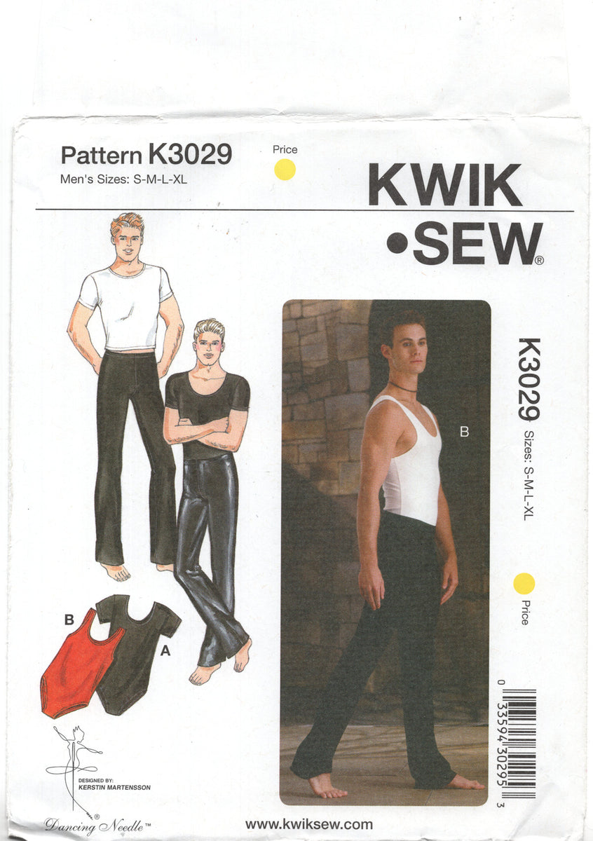 Kwik Sew 3029 Men's Dancewear: Leotard, Midriff Top and Straight Pants –  Patterns Central