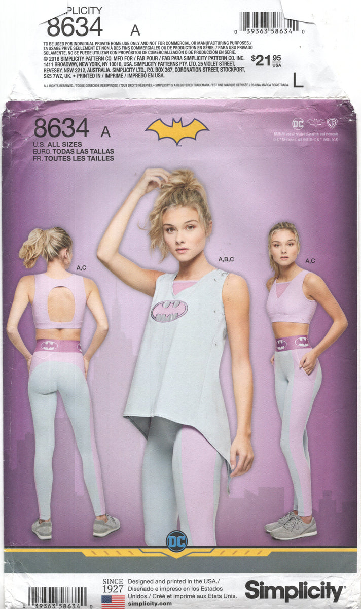 Simplicity 8634b Activewear: Sports Bra, Top and Leggings, Uncut, F/Fo –  Patterns Central