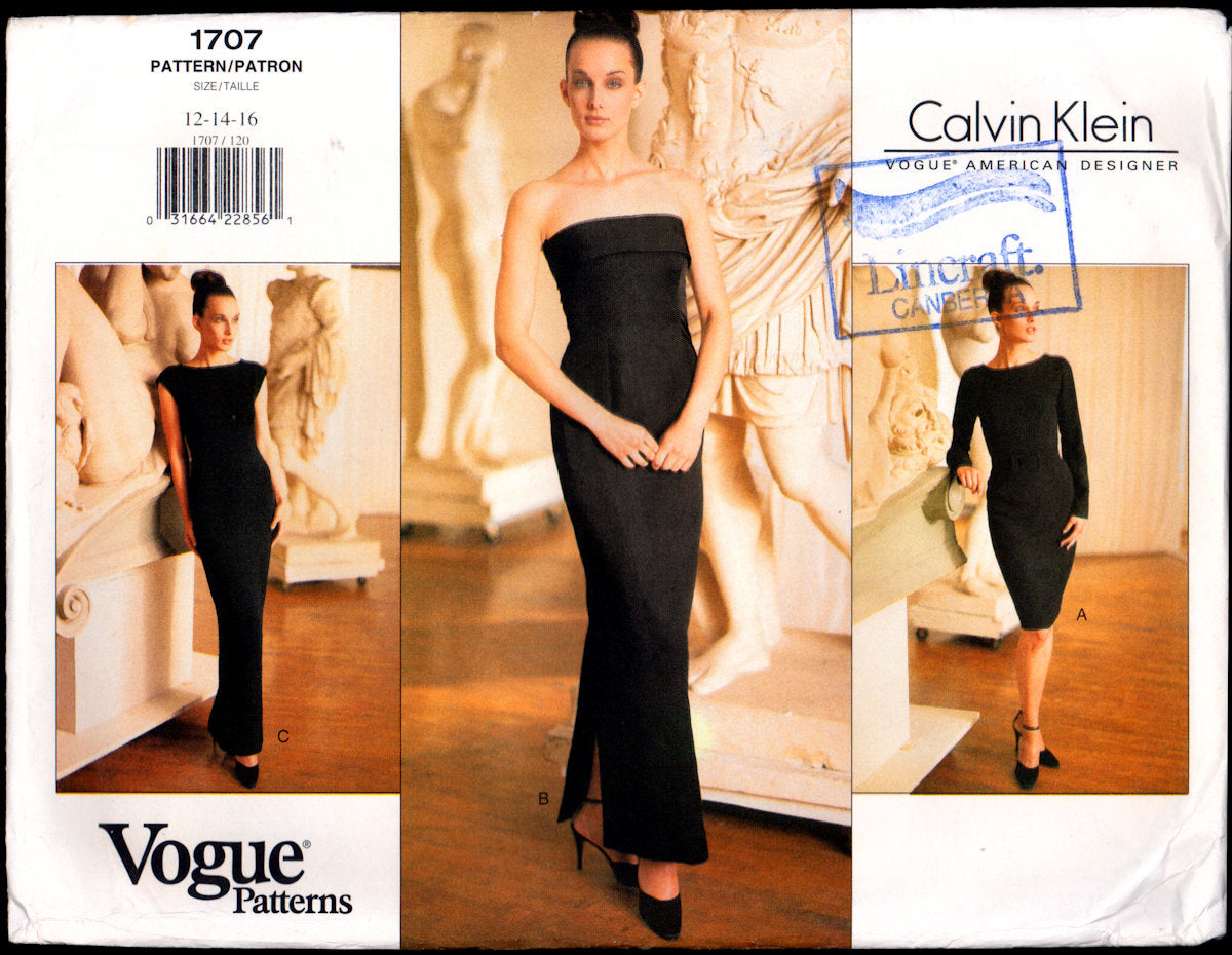 Easy Designer Calvin Klein Easy Vogue DRESS TOP SKIRT Pants Sewing Pattern  2166 for Women Misses Size 6 8 10, Fitted Tapered Dress / Pants 