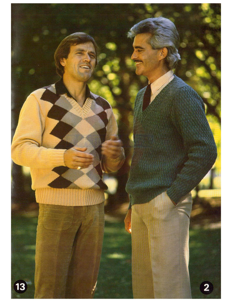 Patons Totem Bluebell Jet 594 70s Knitting Patterns for Men s