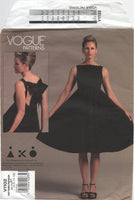 Vogue 1102 Andrea Katz Dress with Raised Waist and Flared Skirt, Partially Cut, Complete, Sewing Pattern Size 6-10