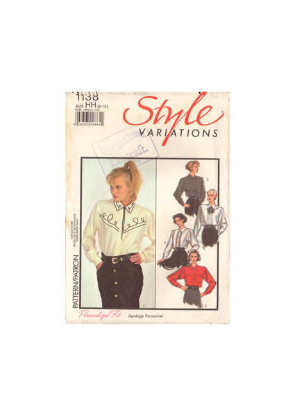 Style 1138 Sewing Pattern, Women's Set of Shirts, Size 6-12, Neatly Cut, Complete