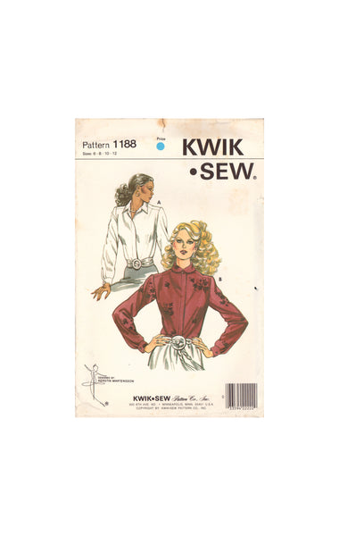 Kwik Sew 1188 Sewing Pattern, Blouses, Size 6-8-10, Cut, Incomplete