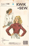 Kwik Sew 1188 Sewing Pattern, Blouses, Size 6-8-10, Cut, Incomplete