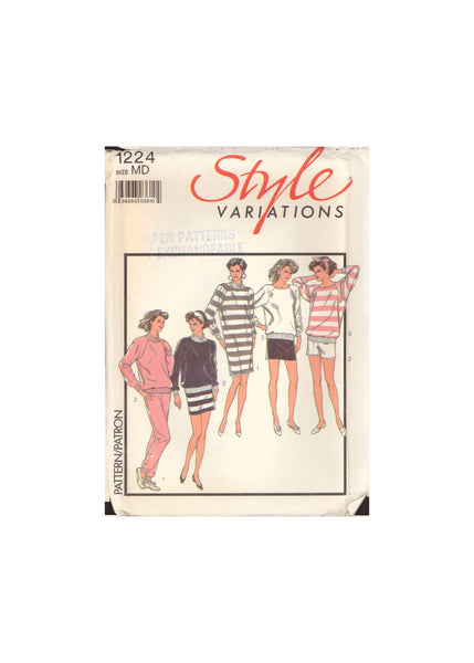 Style 1224 Sewing Pattern, Dress Or Top, Skirt, Pants or Shorts, Size 14-16, Uncut, Factory Folded