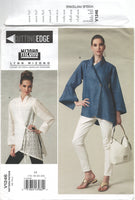 Vogue 1246 Mizono Loose Fitting Shirt with Asymmetrical Front, Uncut, F/Folded, Sewing Pattern Size 8-14 or 16-22