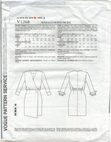 2000s Sewing Pattern: Vogue 1268 Guy Laroche Blouson, Mock Wrap Dress, Uncut, Factory Folded, Size 12-20