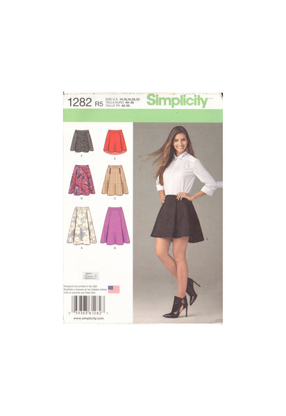 Simplicity 1282 Sewing Pattern, Misses' Skirts, Size 14-22, Uncut, Factory Folded