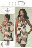 Vogue 1286 Tracy Reese Lined Cocktail Dress featuring Three Piece Bra, Uncut, F/Folded, Sewing Pattern Size 6-14