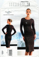 Vogue 1314 Tracy Reese FItted, Ruched Dress, Partially Cut, Complete, Sewing Pattern Size 14-20