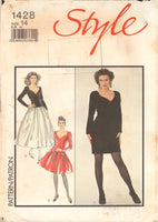 Style 1428 Sewing Pattern, Dress in Two Lengths, Size 14, Cut, Complete