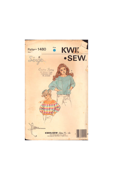 Kwik Sew 1480 Sewing Pattern Girls' Top Size 8-14 Uncut Factory Folded