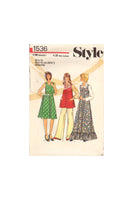 Style 1536 Sewing Pattern, Maternity Pinafore, Dress or Top and Blouse, Size 10, Cut, Complete