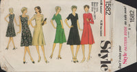 Style 1582 Sewing Pattern, Dress, Size 10.5, Cut, Complete