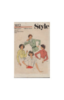 Style 1612 Sewing Pattern, Women's Shirts, Size 10, Cut, Complete