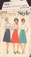 Style 1649 Sewing Pattern, Set of Skirts, Size 10, Uncut, Complete