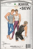 Kwik Sew 1727 Men's Cycling Wear: Tights, Shorts and Tank Top, Uncut, Factory Folded, Sewing Pattern Multi Size 34-48