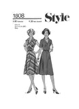 Style 1808 Sewing Pattern, Bias Dress, Size 14, Uncut, Factory Folded  The original envelope is missing.