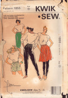 Kwik Sew 1855 Sewing Pattern Pants Shorts Skirt Leggings Size XS-XL Uncut Factory Folded