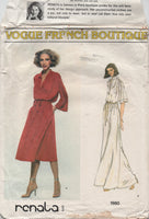 70s Sewing Pattern: Vogue 1860 Renata Blouson Dress in Two Lengths with Kimono Sleeves, Uncut, Factory Folded, Size 12