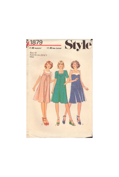 Style 1879 Sewing Pattern, Dress or Pinafore, Size 10, Cut, Complete