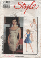 90s Sewing Pattern: Style 2000 Fitted, Panelled Dress in Two Styles, Uncut, Factory Folded, Size 6-16