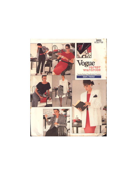 Vogue 2023 Sewing Pattern Oscar de la Renta Women's Jacket, Dress, Top, Skirt And Pants Size 6-8-10 Cut, Complete