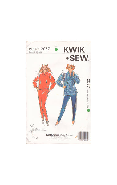 Kwik Sew 2057 Sewing Pattern, Women's Pants and Tops, Size XS-S-M, Cut, Complete