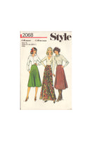 Style 2068 Sewing Pattern, 3-Lengths Skirt, Size 12, Cut, Complete