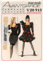 Neue Mode 20913 Pegged or Ruffled Skirt and Sweetheart Neck Top, Uncut, Size 10-20