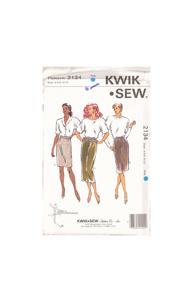 Kwik Sew 2134 Sewing Pattern, Skirts, Size 4-12, Uncut, Factory Folded