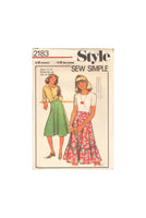 Style 2183 Sewing Pattern, Teens' Skirt, Size 11/12, Cut, Complete