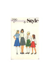 Style 2190 Girls' Flared Skirts, Sewing Pattern, Size 10, Neatly Partially Cut, Complete OR Size 7, Cut, Complete