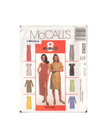 McCall's 2263 Sewing Pattern, Dress in Two Lengths, Size 14-16-18, Uncut, Factory Folded