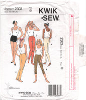 Kwik Sew 2303 Tight Fitting Leggings in Two Lengths and Shorts, Uncut, Factory Folded Sewing Pattern Multi Plus Size XS-XL