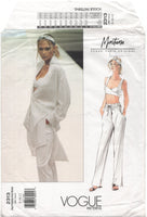 Vogue 2313 Montana Shirt, Bra Top and Pants, Uncut, F/Folded, Sewing Pattern Size 8-12