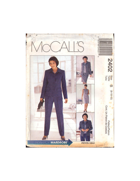 McCall's 2402 Sewing Pattern Jacket Top Skirt Pants Size 8-10-12 Uncut Factory Folded