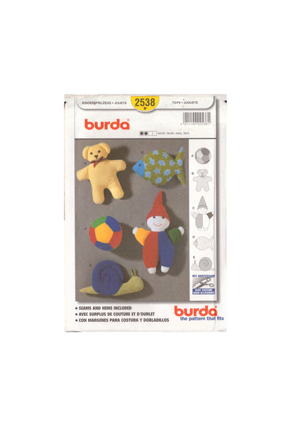 Burda 2538 Sewing Pattern, Children's Toys, Uncut, Factory Folded