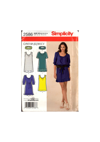 Simplicity 2586 Sewing Pattern Dress Tunic Size 6-14 Uncut Factory Folded