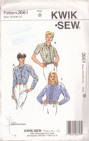 Kwik Sew 2661 Sewing Pattern, Blouses, Size XS-S-M-L-XL, Uncut, Factory Folded