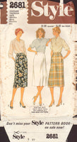 Style 2681 Sewing Pattern, Skirts, Size 10-12, Cut, Complete