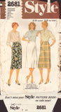 Style 2681 Sewing Pattern, Skirts, Size 10-12, Cut, Complete