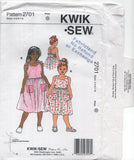 Kwik Sew 2701 Girls' Sundress, Uncut, Factory Folded Sewing Pattern Size 4-8