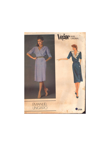 Vogue 2720 Emanuel Ungaro Dress, Sewing Pattern Size 12 CUT COMPLETE