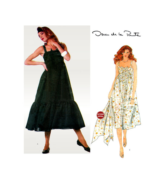 Vogue 2927 Oscar de la Renta Sundress in Two Lengths, Uncut, Factory Folded, Sewing Pattern Size 10