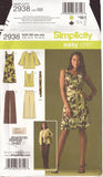 Simplicity 2938 Sewing Pattern, Dress or Top, Pants, Jacket and Tie Belt, Size 20W-28W, Uncut, Factory Folded