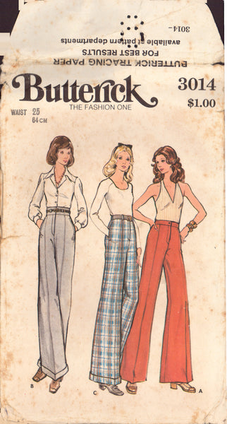 Butterick 3014 Sewing Pattern, Misses' Pants, Waist 25, Cut, Complete