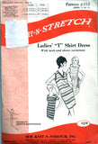 Knit-n-Stretch 312 T-Shirt Dress with Neck and Sleeve Variations, Uncut, Factory Folded, Sewing Pattern Size 8-12