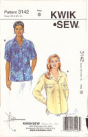 Kwik Sew 3142 Sewing Pattern, Blouse, Size XS-S-M-L-XL, Uncut