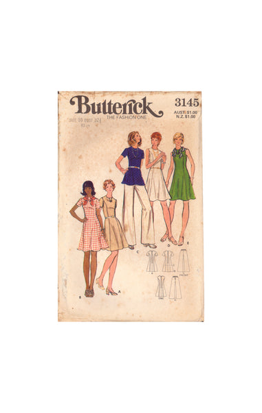 Butterick 3145 Sewing Pattern Dress, Tunic, Pants Skirt, Size 10, Cut, Complete